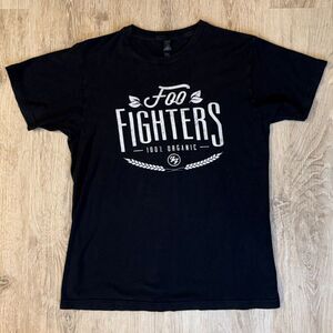 Foo Fighters Graphic T-Shirt 100% Organic Black Tultex Size M Band Tee